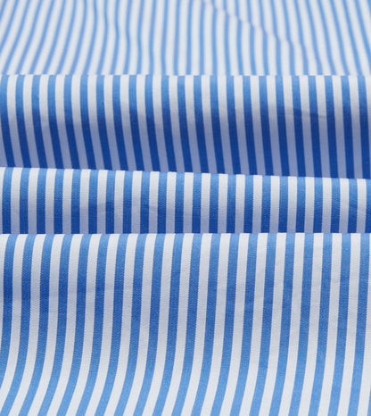 Drake's Blue Bengal Stripe Cotton Poplin Button-Down Shirt