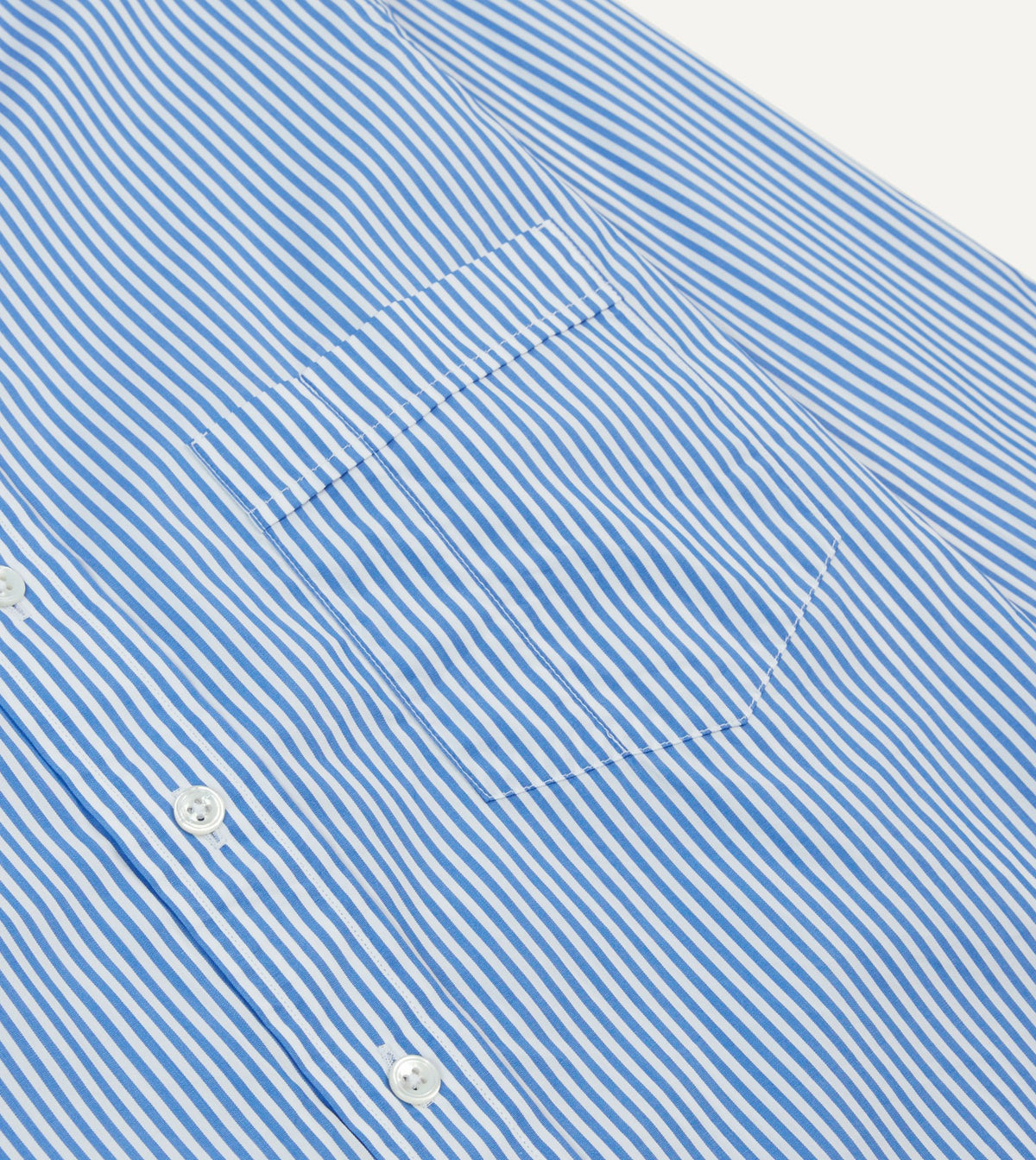 Drake's Blue Bengal Stripe Cotton Poplin Button-Down Shirt