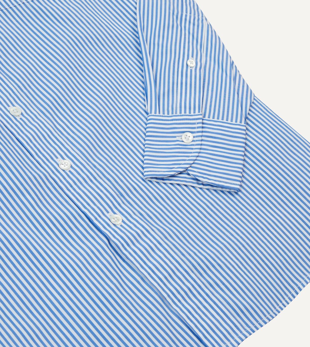 Drake's Blue Bengal Stripe Cotton Poplin Button-Down Shirt