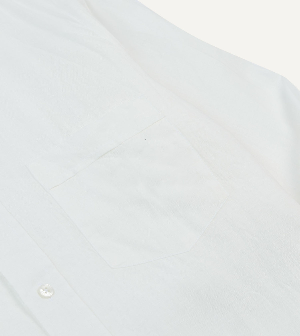 Drake's Ecru Linen Spread Collar Shirt