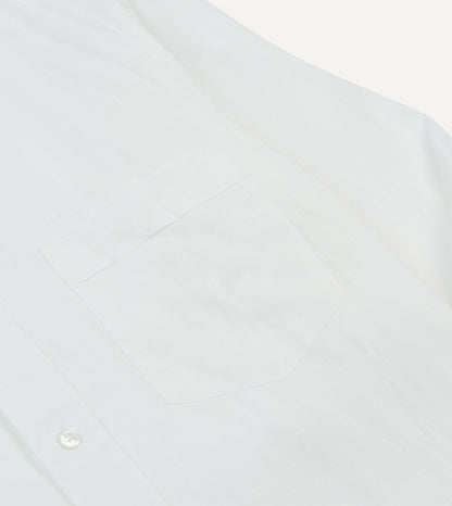 Drake's Ecru Linen Spread Collar Shirt