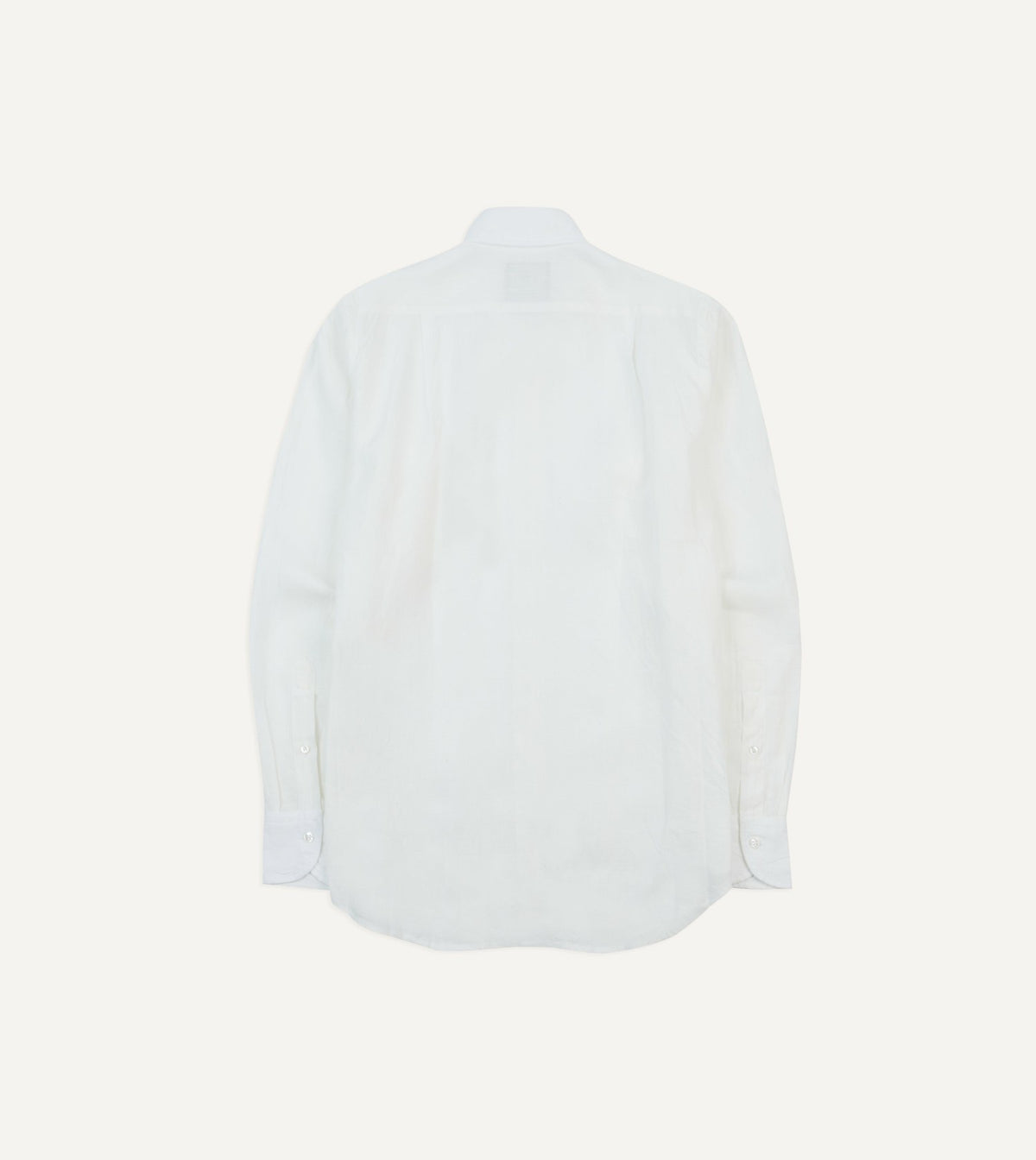 Drake's Ecru Linen Spread Collar Shirt
