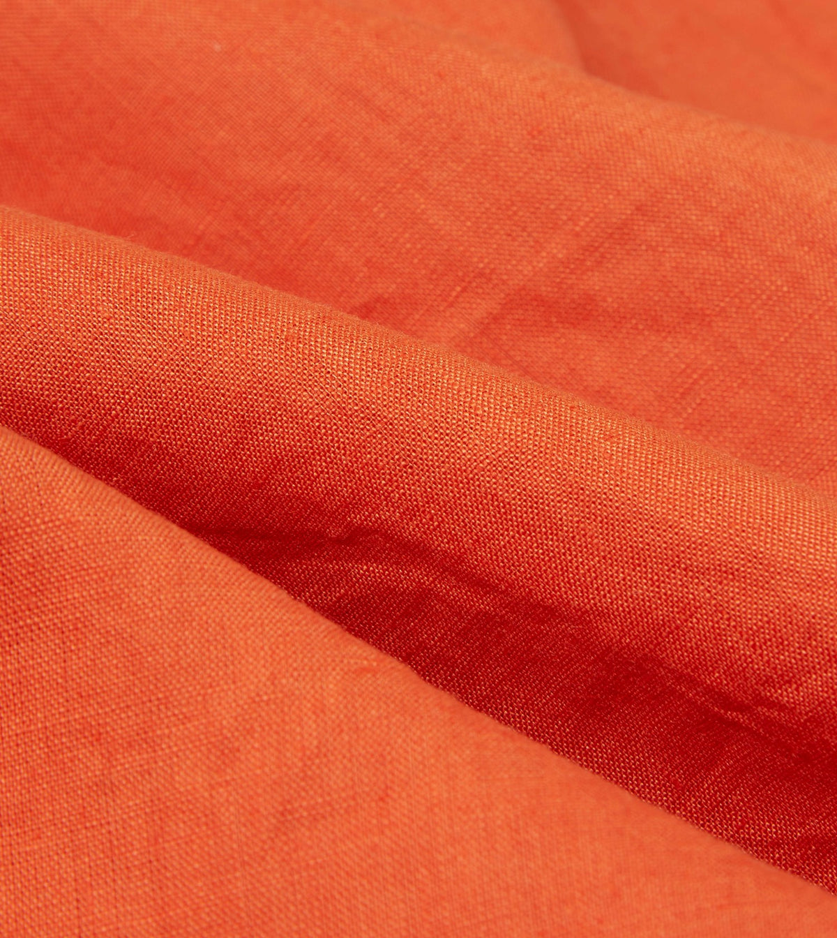 Drake's Orange Linen Spread Collar Shirt