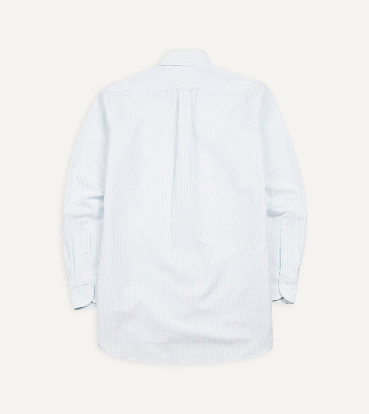 Drake's Sky Ticking Stripe Cotton Oxford Cloth Button-Down Shirt