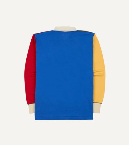 Drake's Colourblock Multi Panelled Cotton Rugby Shirt