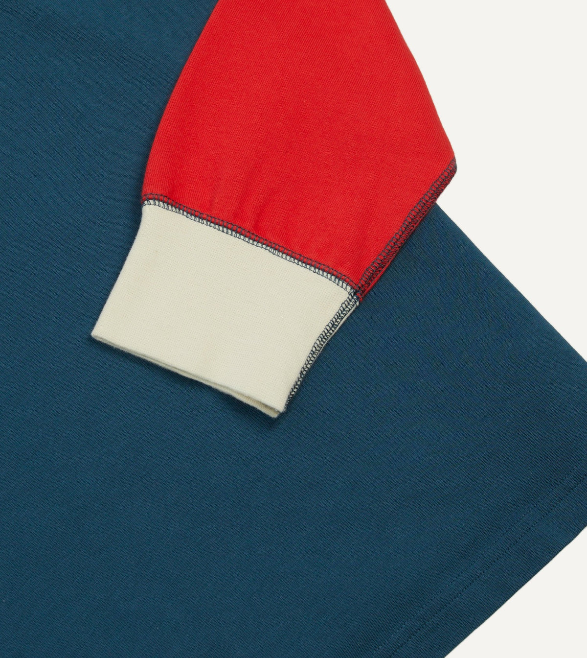 Drake's Navy, Yellow, Red and Green Colourblock Cotton Rugby Shirt