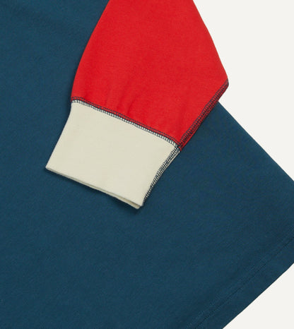 Drake's Navy, Yellow, Red and Green Colourblock Cotton Rugby Shirt