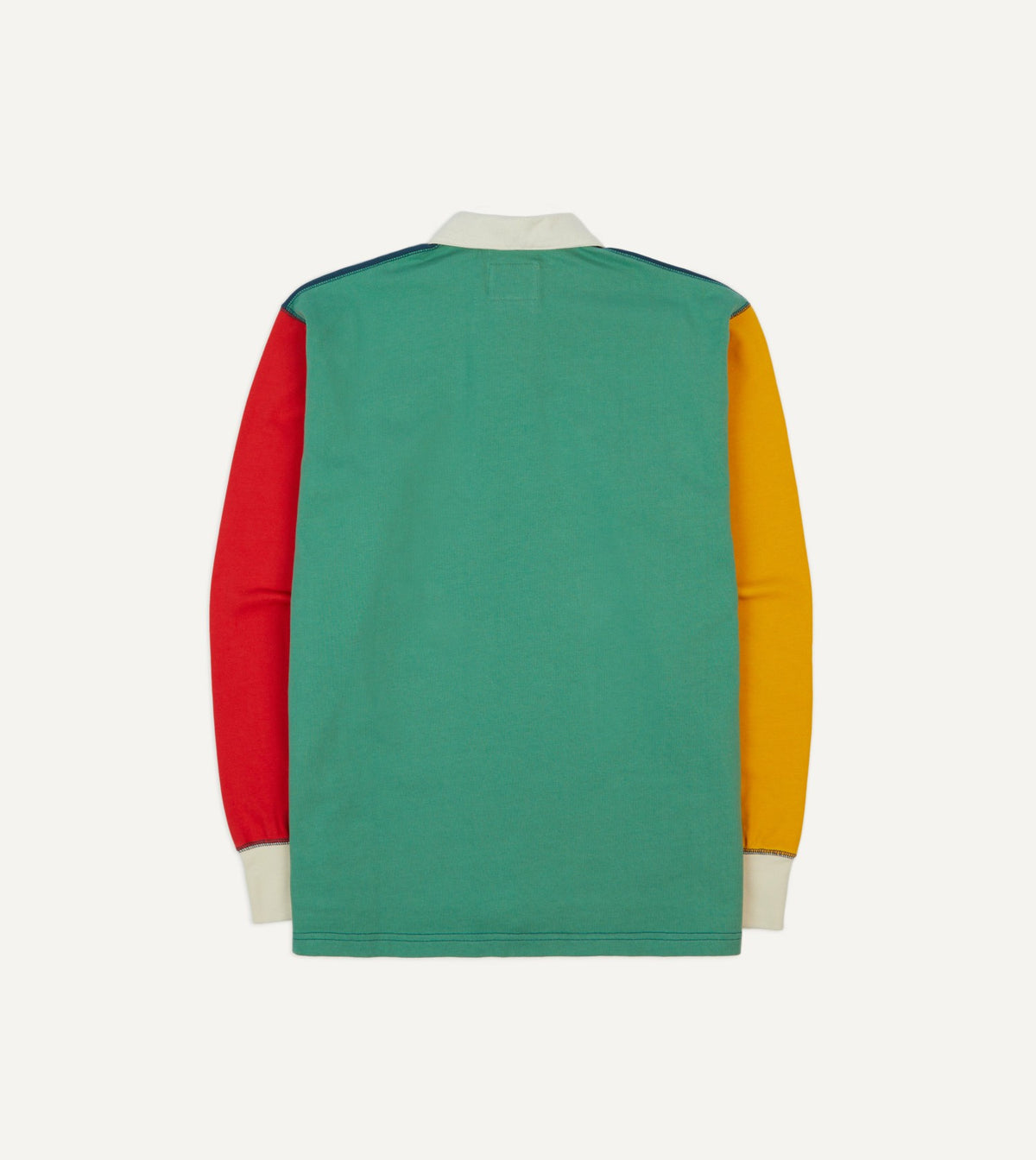 Drake's Navy, Yellow, Red and Green Colourblock Cotton Rugby Shirt