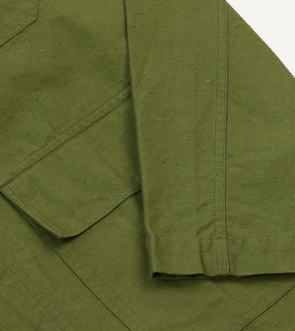 Drake's Olive Cotton Overshirt