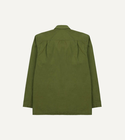 Drake's Olive Cotton Overshirt