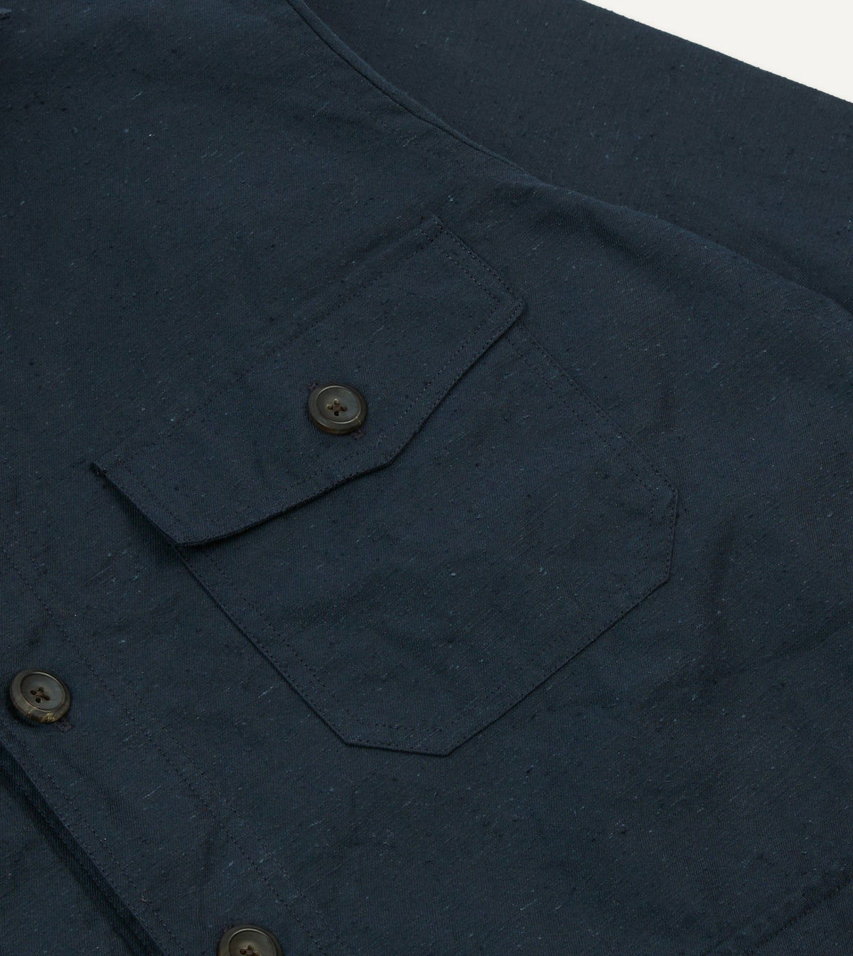 Drake's Navy Cotton Overshirt