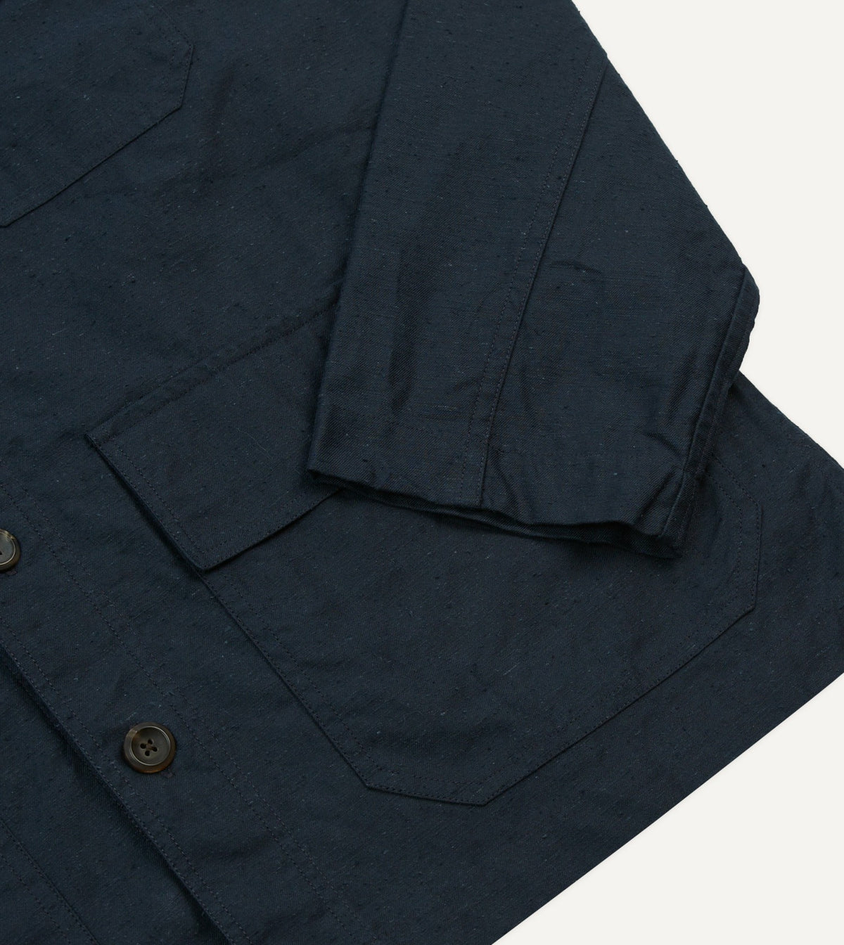 Drake's Navy Cotton Overshirt
