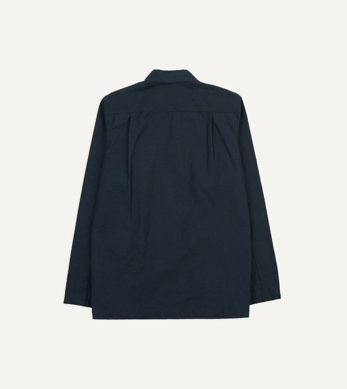 Drake's Navy Cotton Overshirt