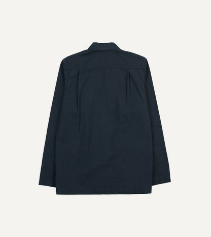 Drake's Navy Cotton Overshirt