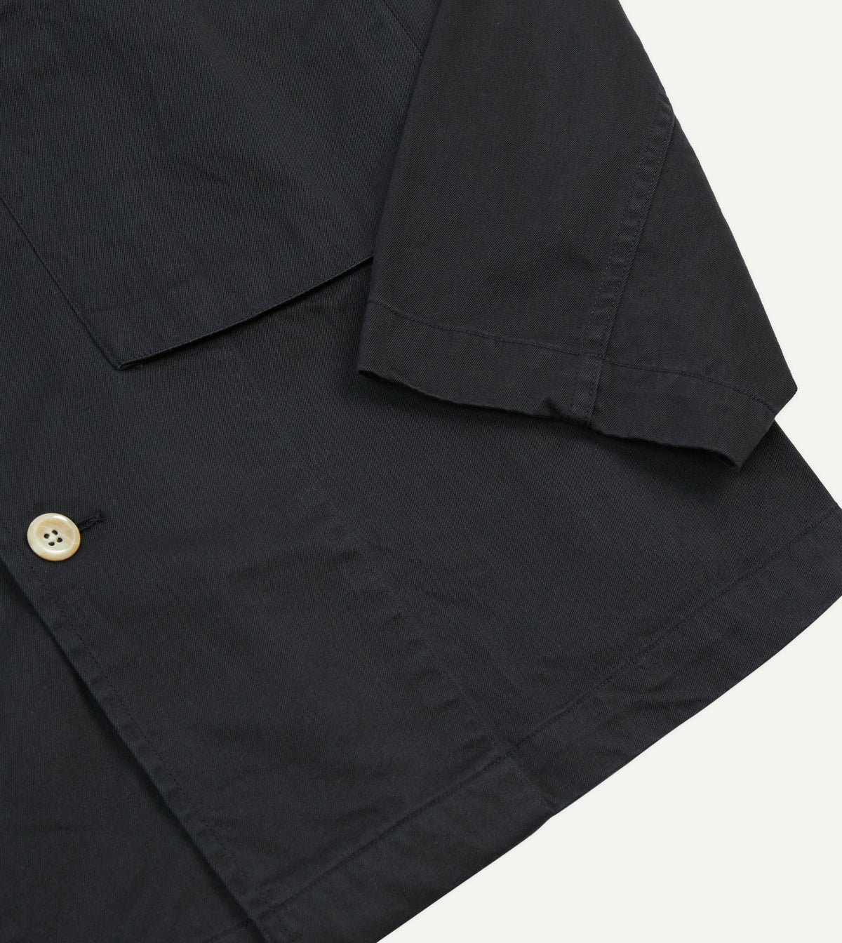 Drake's Navy Cotton Military Overshirt