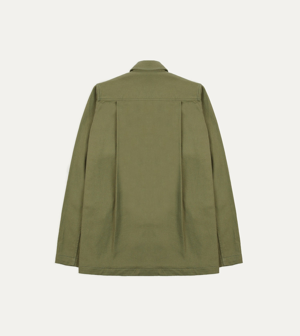 Drake's Green Cotton Twill Military Overshirt