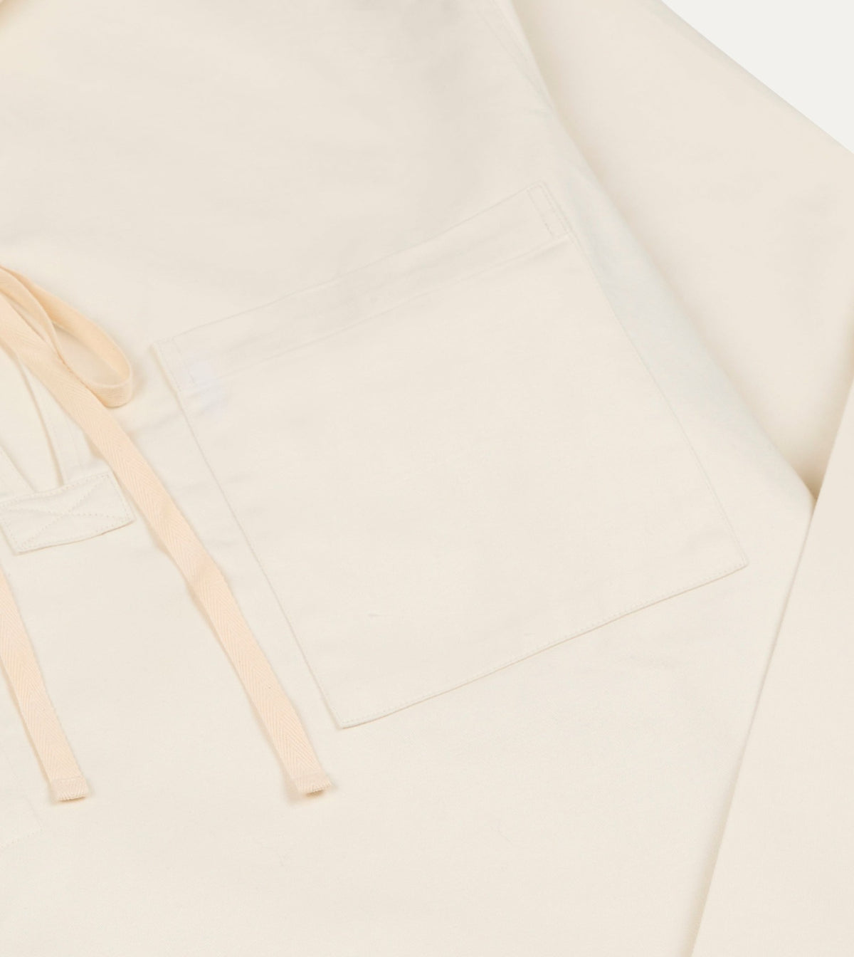 Drake's Ecru Cotton Tie Front Smock
