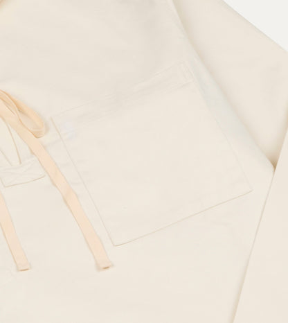 Drake's Ecru Cotton Tie Front Smock
