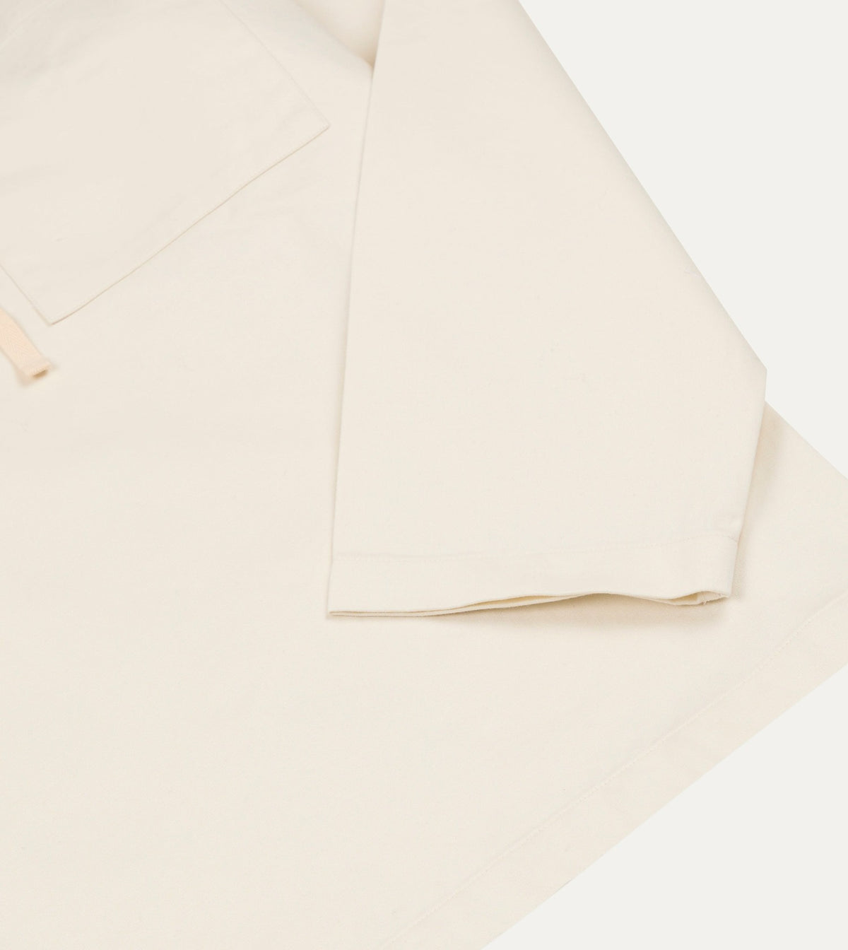 Drake's Ecru Cotton Tie Front Smock