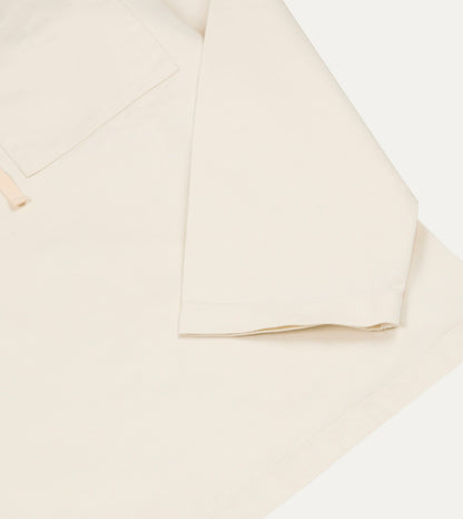 Drake's Ecru Cotton Tie Front Smock