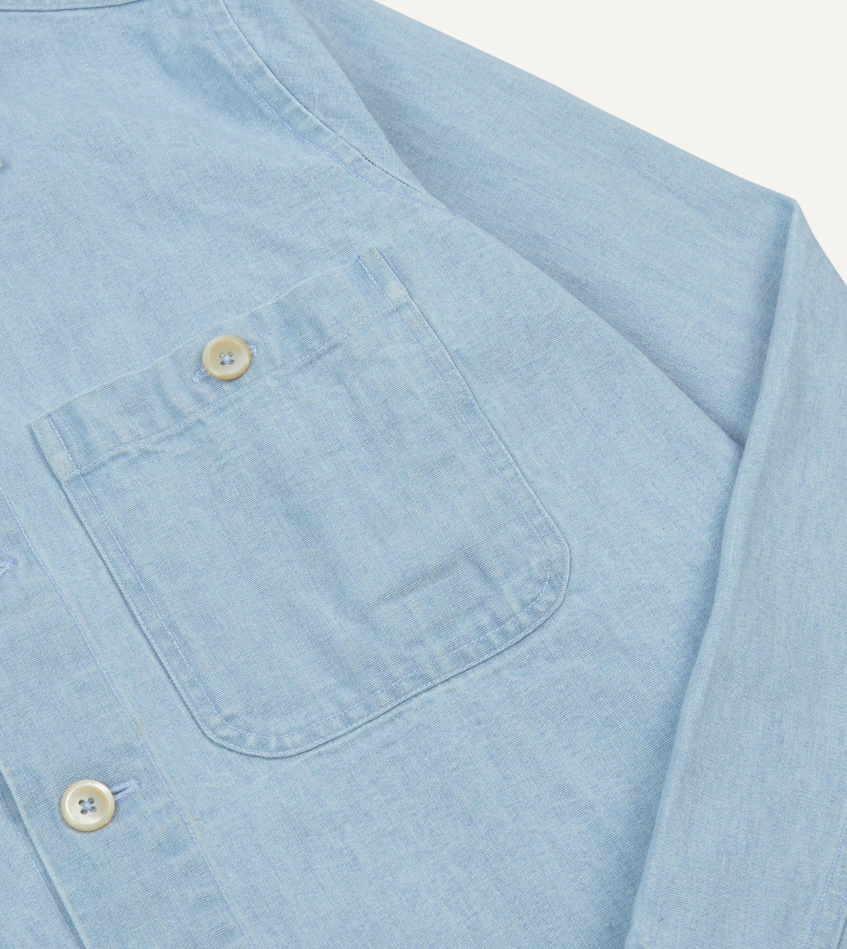 Drake's Bleach Wash Denim Field Shirt