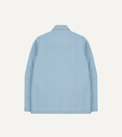 Drake's Bleach Wash Denim Field Shirt