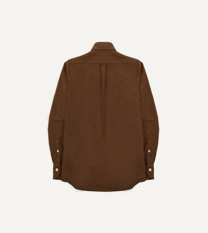 Drake's Brown Wool Two-Pocket Work Shirt