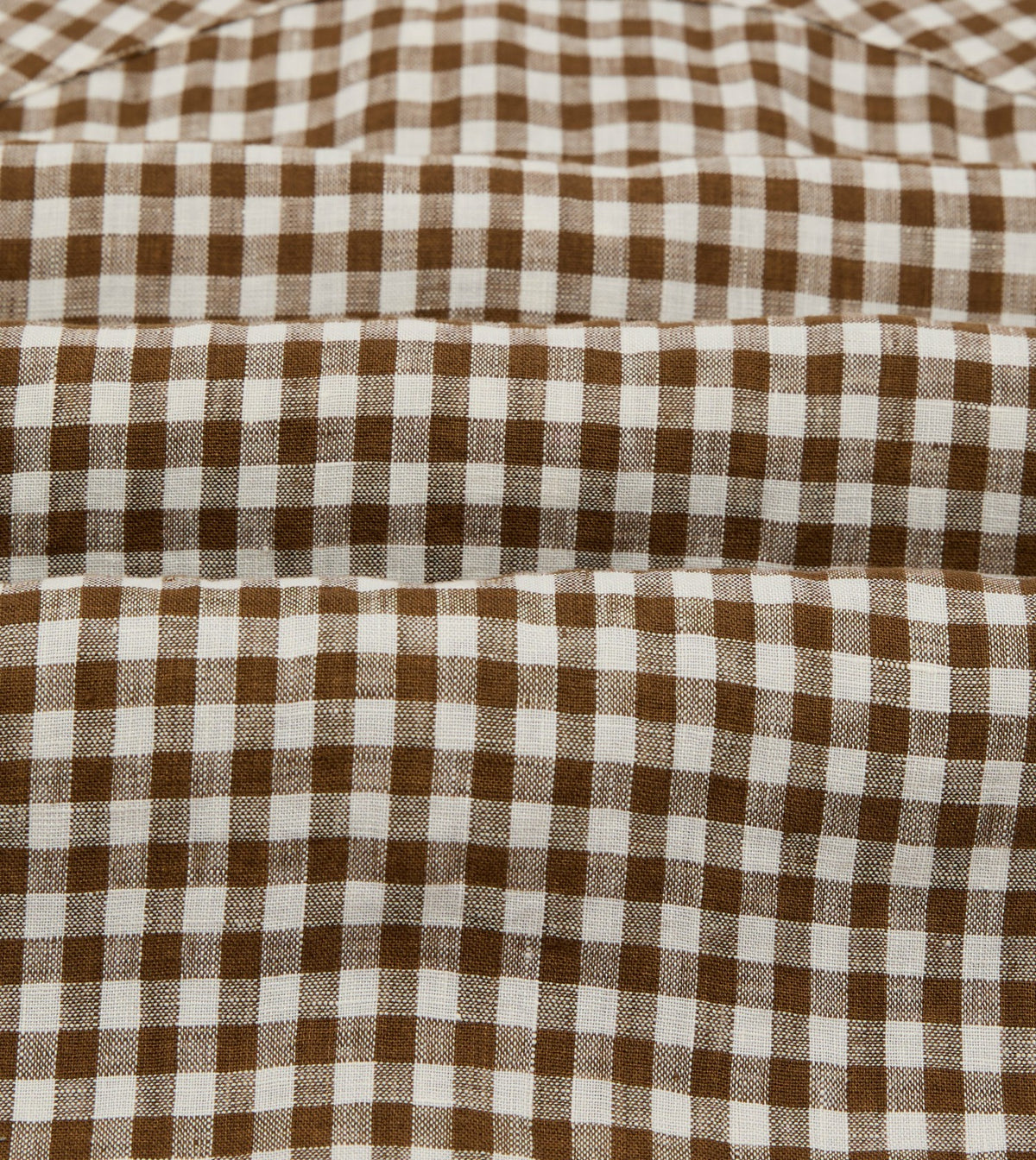 Drake's Brown Gingham Check Linen Two-Pocket Western Shirt