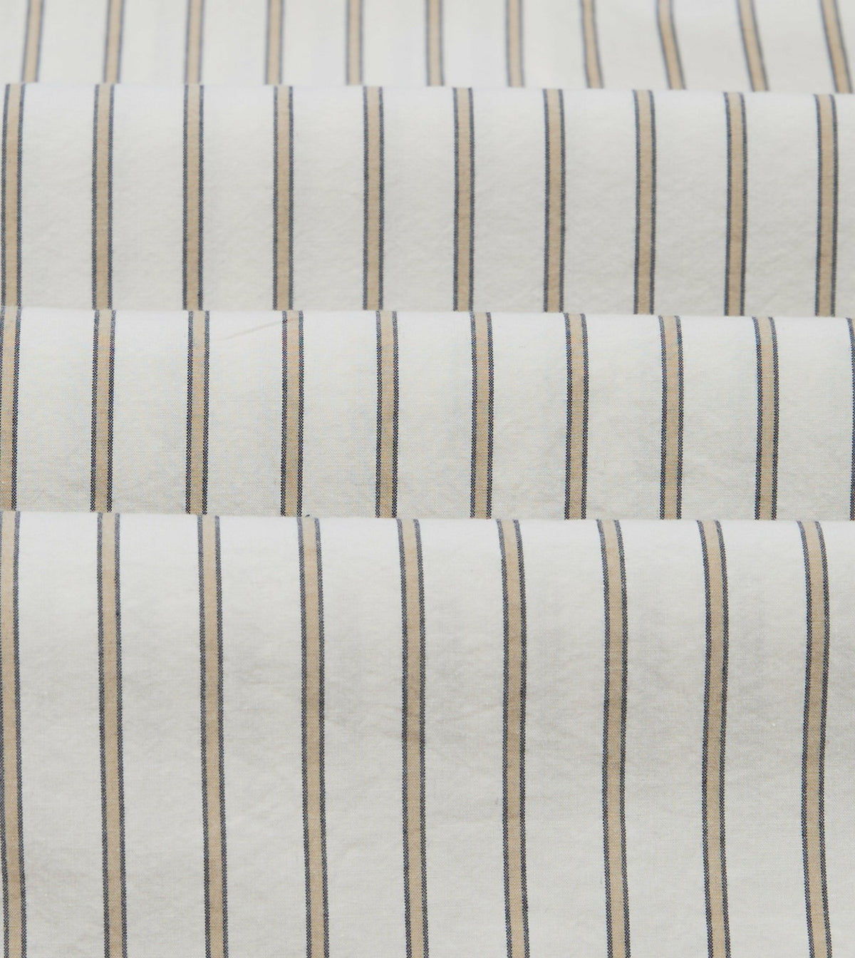 Drake's Ecru Stripe Cotton Two-Pocket Western Shirt