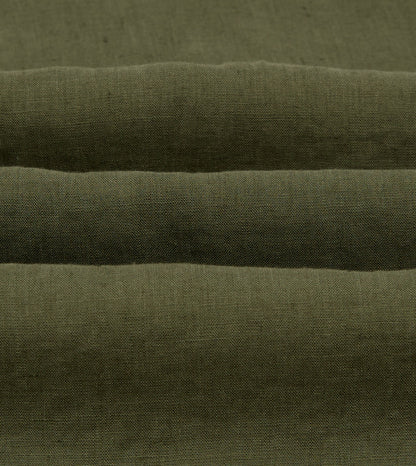 Drake's Khaki Linen Pintuck Military Shirt