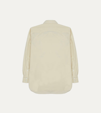 Drake's Ecru Needlecord Two-Pocket Western Shirt