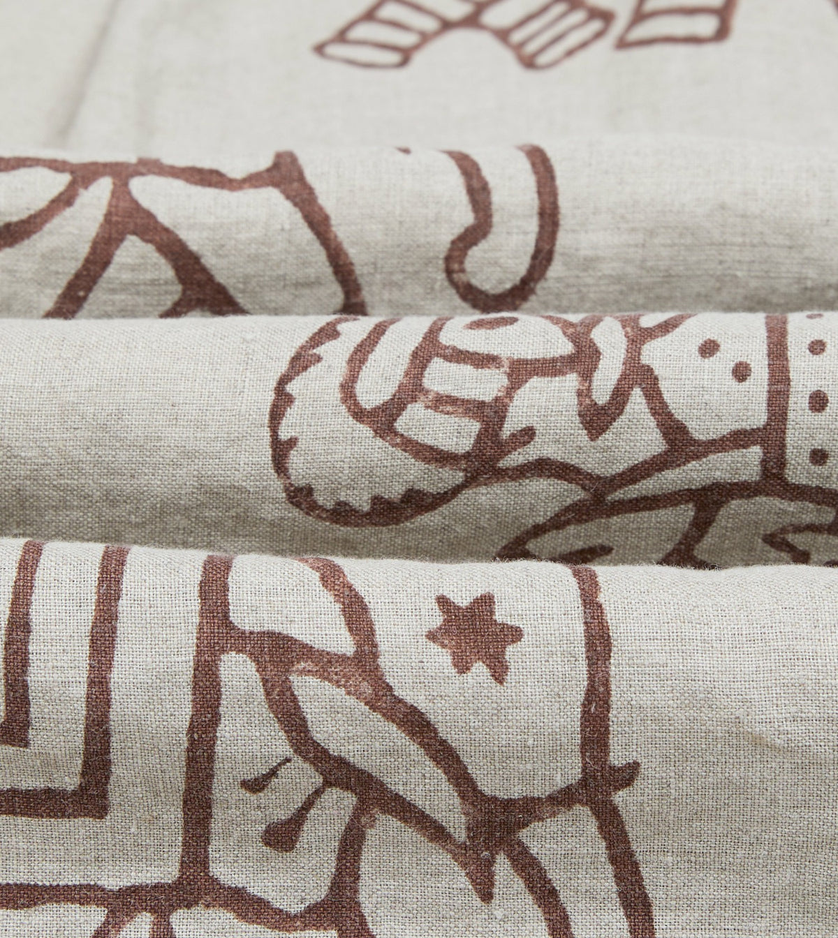 Drake's White Elephant Block Print Linen Camp Collar Long Sleeve Shirt