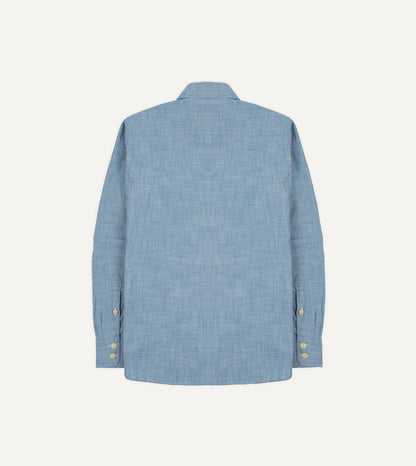 Drake's Chambray Two-Pocket Western Shirt