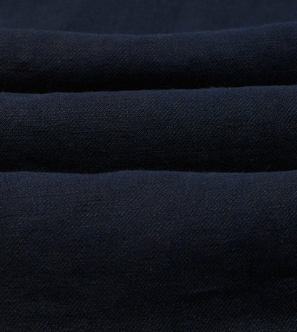 Drake's Navy Linen Twill Two-Pocket Work Shirt