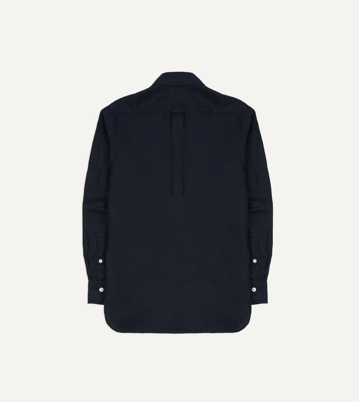 Drake's Navy Linen Twill Two-Pocket Work Shirt