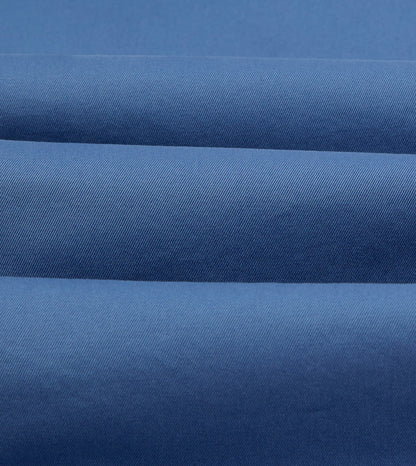 Drake's Blue Cotton Long Point Collar Work Shirt