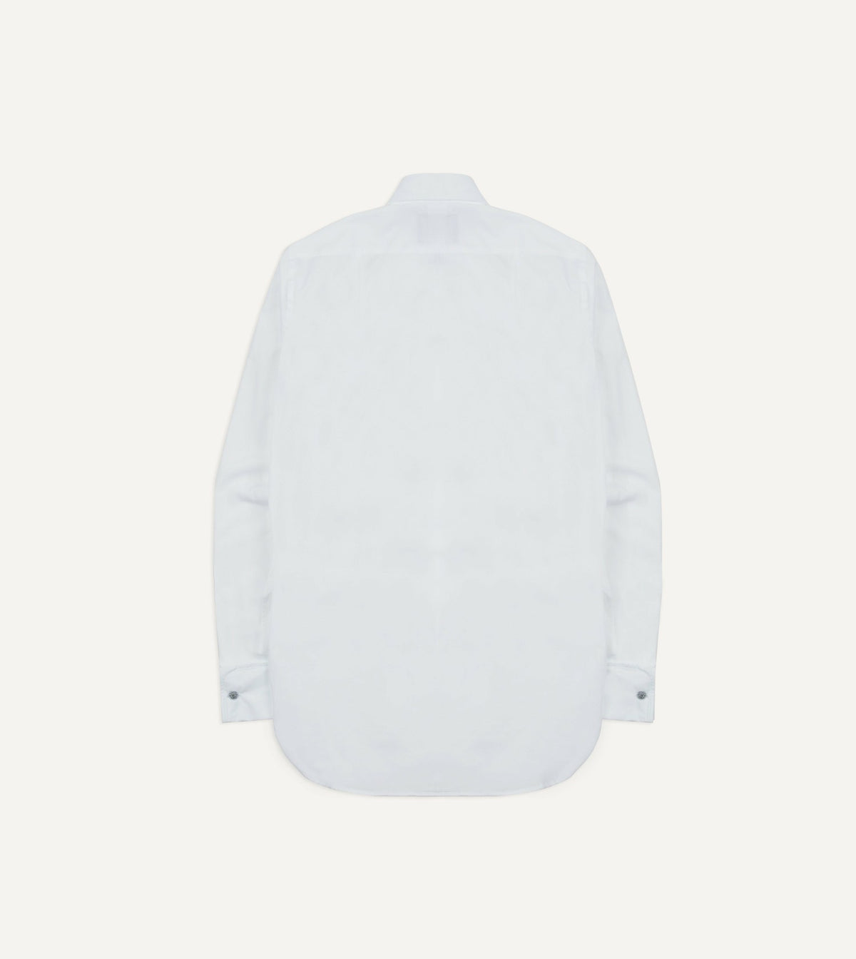 Drake's White Cotton Bib Front Dinner Shirt