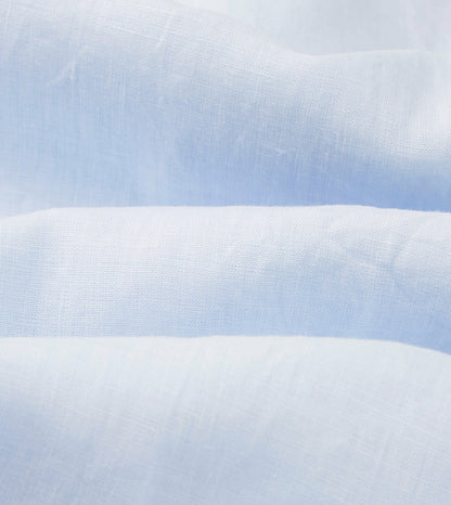 Drake's Light Blue Linen Spread Collar Shirt