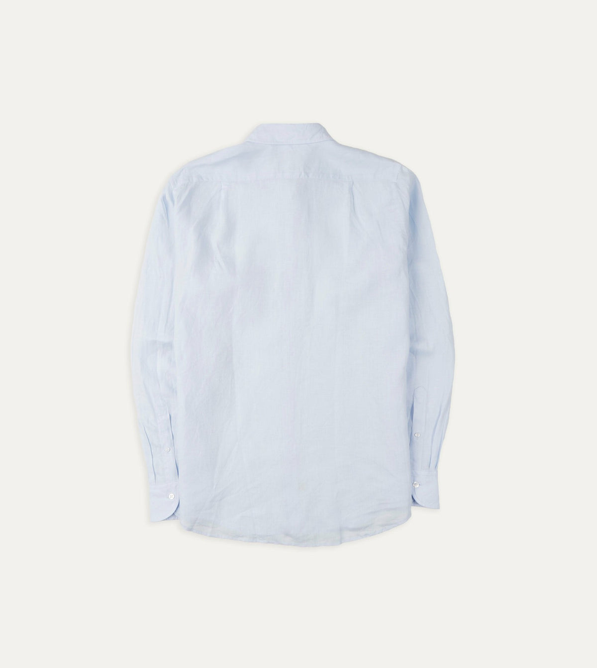Drake's Light Blue Linen Spread Collar Shirt
