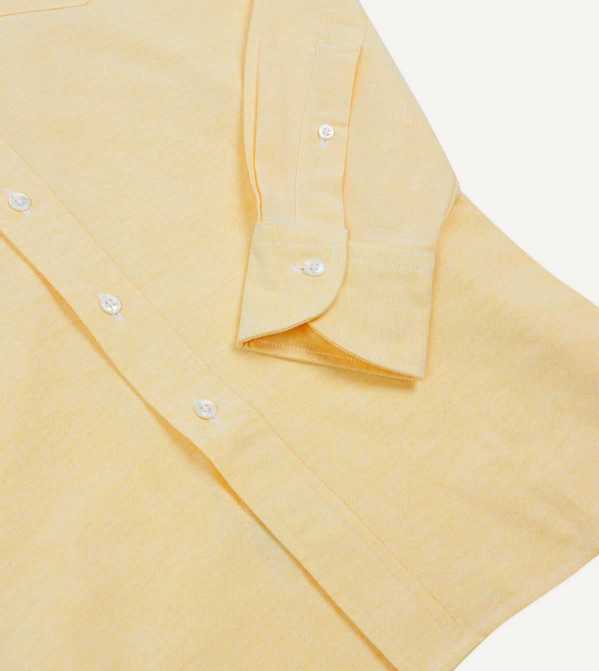 Drake's Yellow Cotton Oxford Cloth Button-Down Shirt