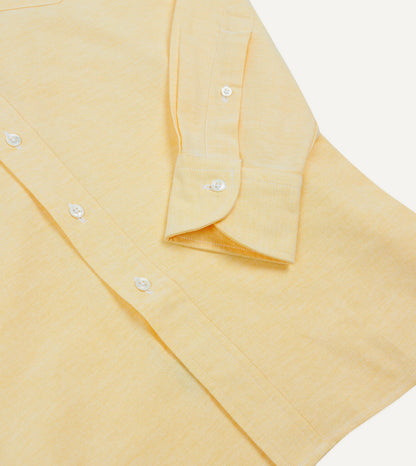 Drake's Yellow Cotton Oxford Cloth Button-Down Shirt
