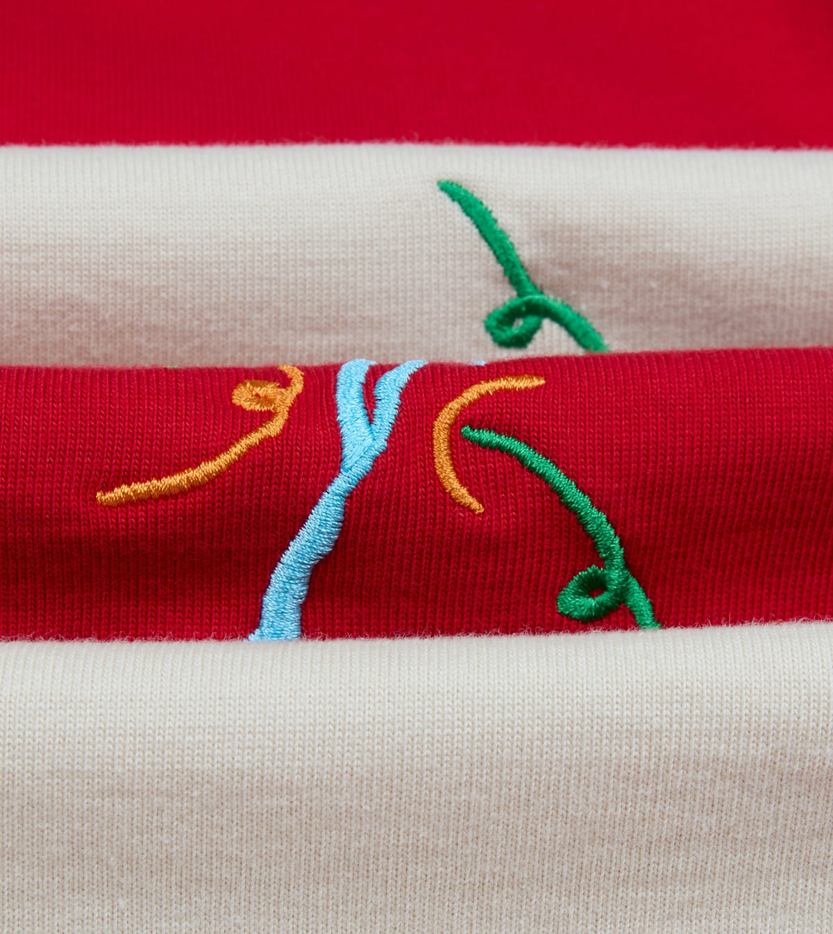 Drake's Mayumi Y. for Drake’s Stripe Cotton Embroidered Rugby Shirt