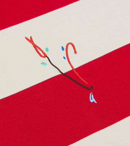 Drake's Mayumi Y. for Drake’s Stripe Cotton Embroidered Rugby Shirt