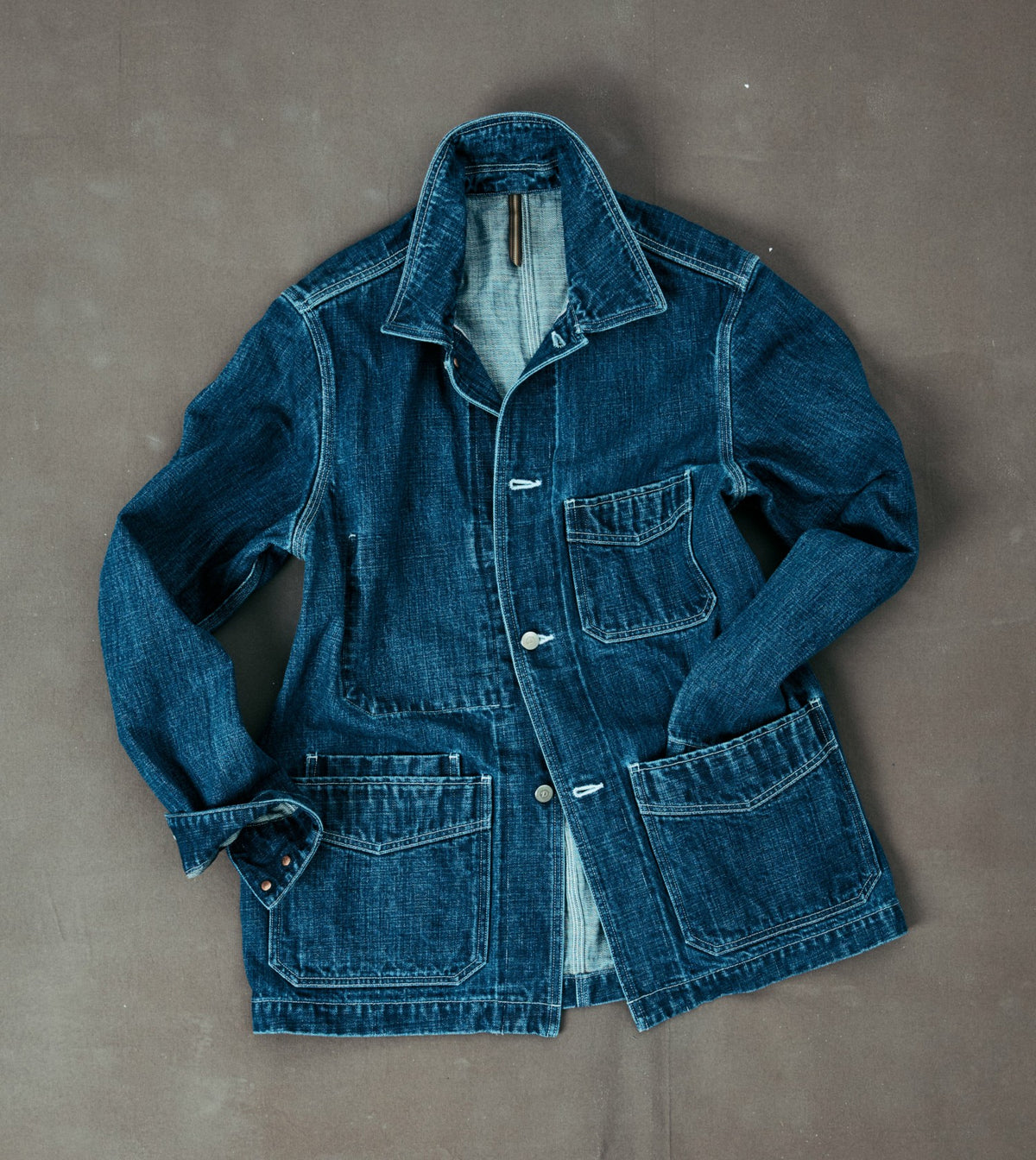 Drake's BEAMS F & Drake’s Vintage Blue Selvedge Denim Five-Pocket Chore Jacket