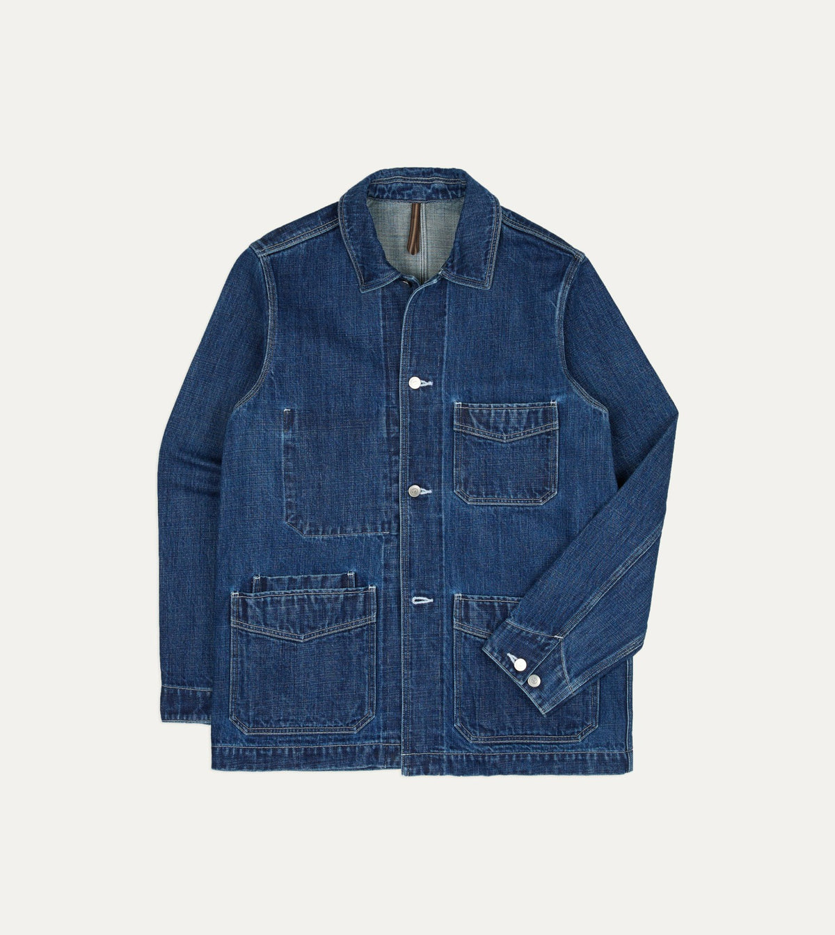 Drake's BEAMS F & Drake’s Vintage Blue Selvedge Denim Five-Pocket Chore Jacket