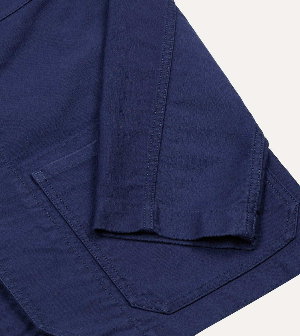 Drake's Navy Moleskin Mitred Chore Jacket