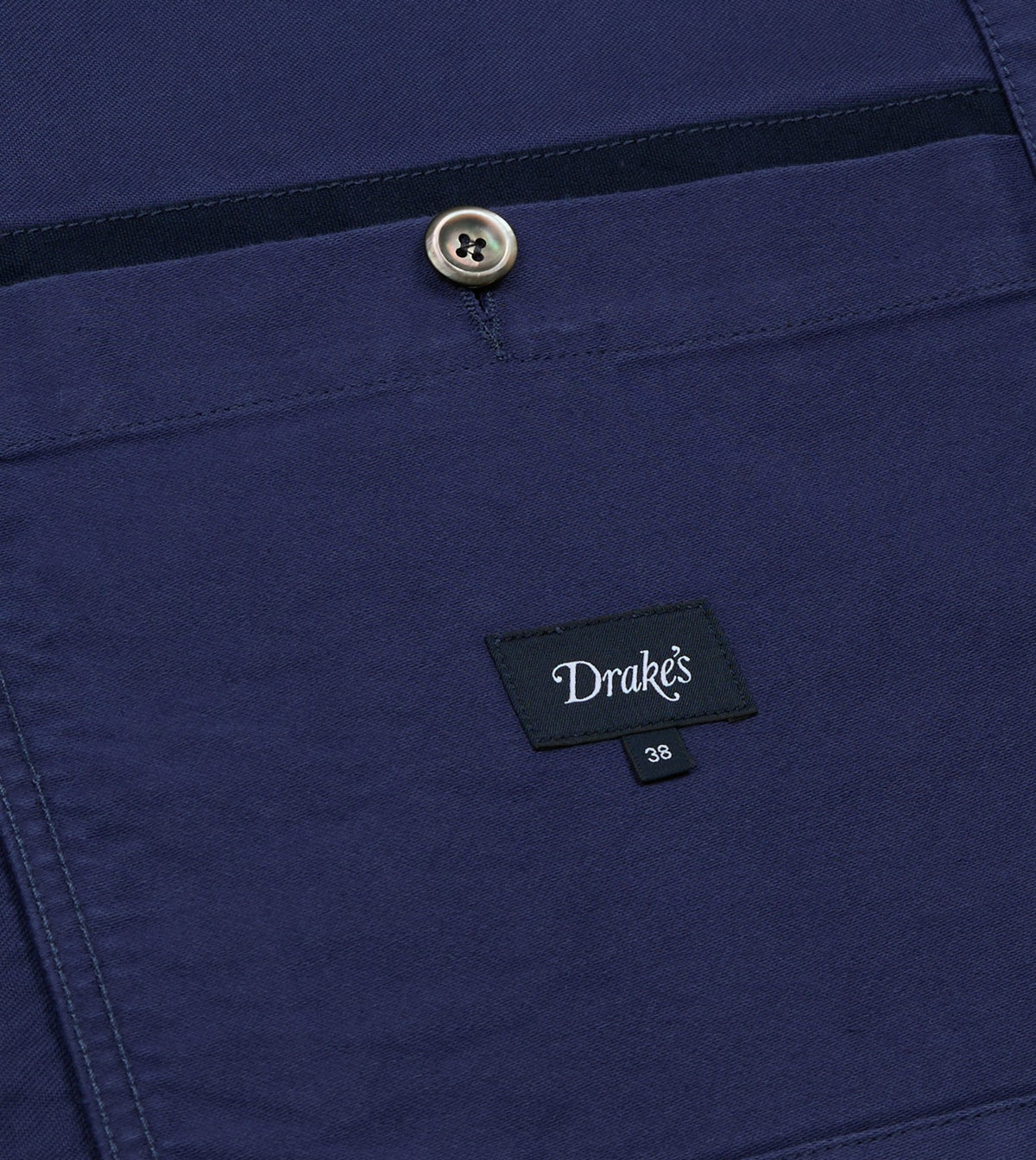 Drake's Navy Moleskin Mitred Chore Jacket