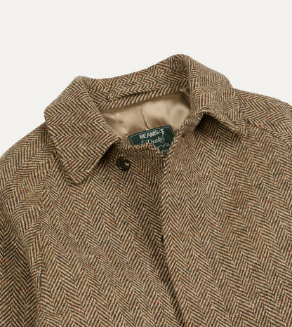 Drake's BEAMS F & Drake’s Tweed Raglan Overcoat