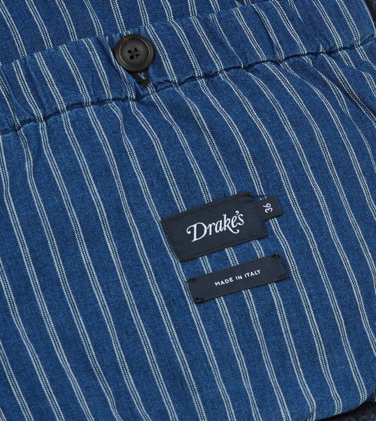 Drake's Indigo Cotton Wadded Vest