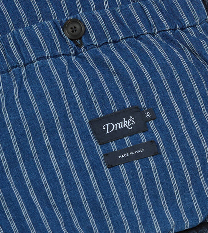 Drake's Indigo Cotton Wadded Vest